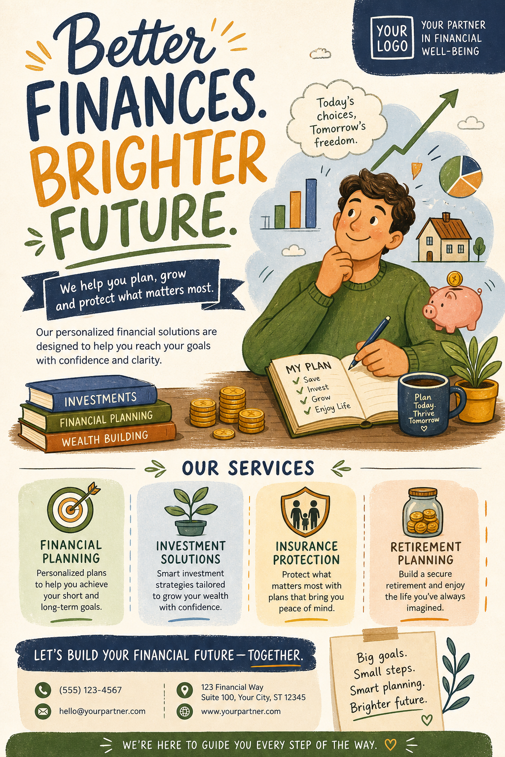 Financial Services Flyer — illustration style flyer