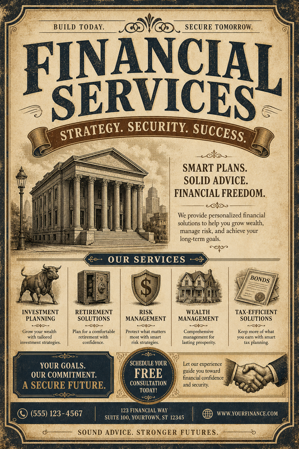 Financial Services Flyer — vintage style flyer