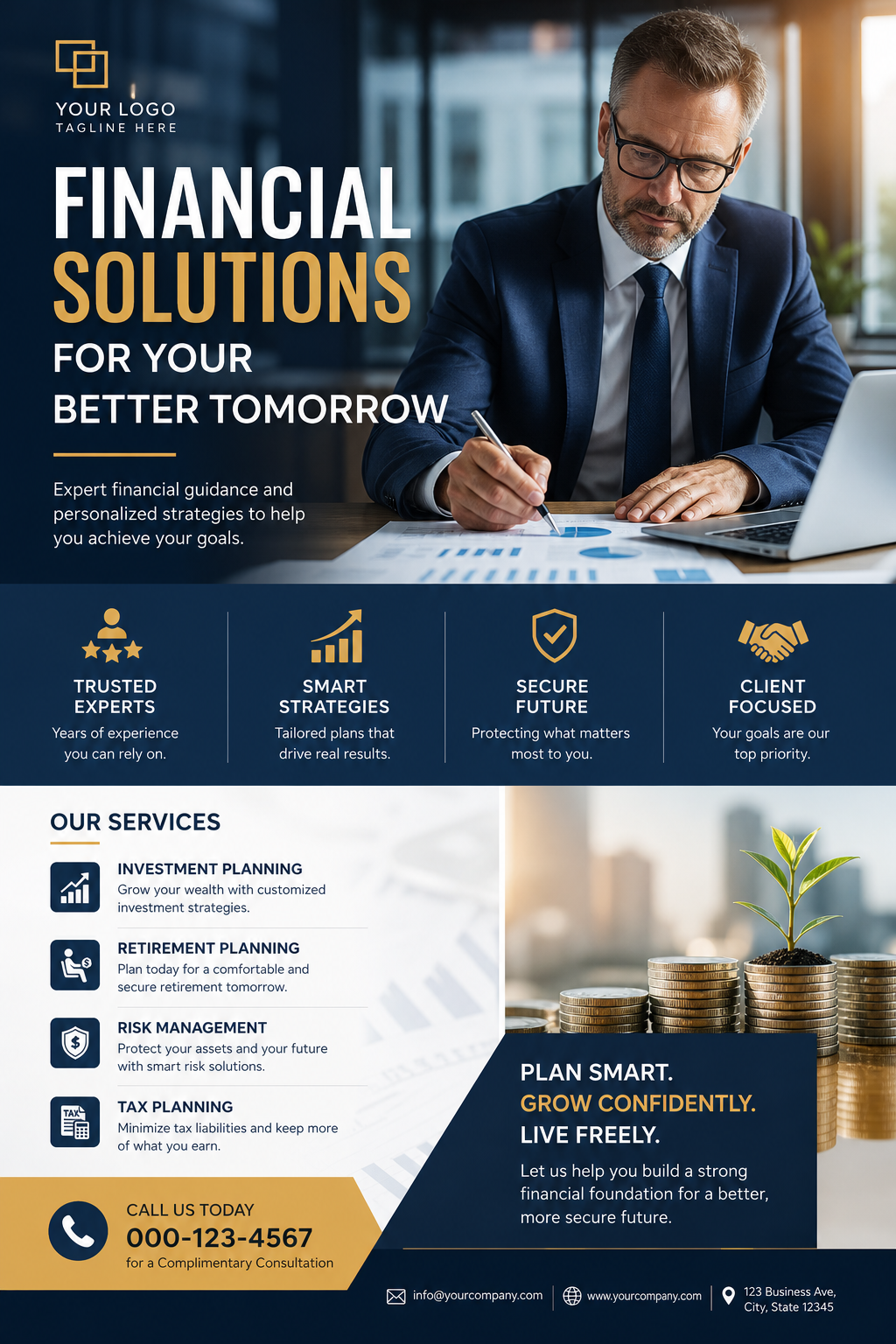Financial Services Flyer — photo-realistic style flyer