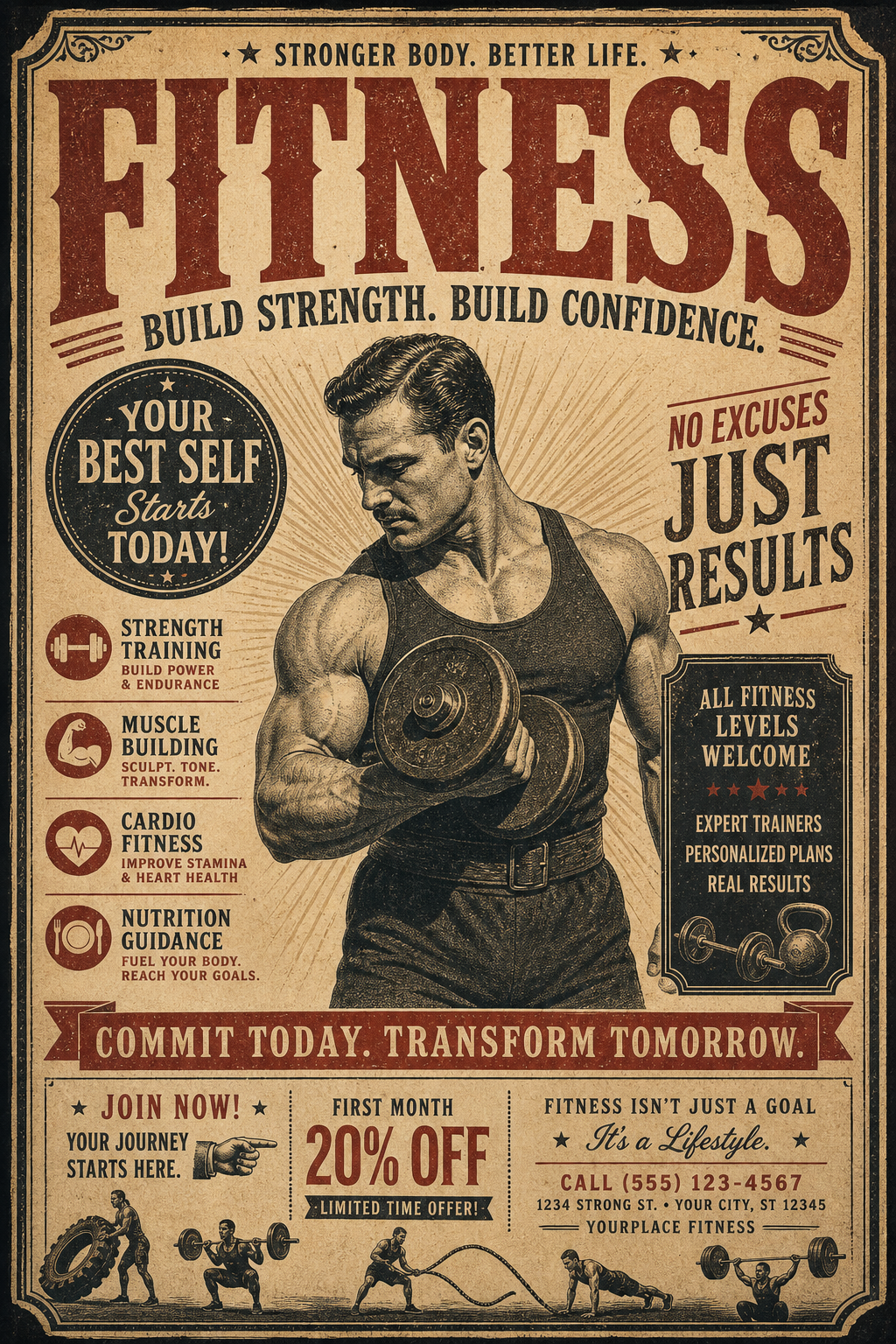 Fitness Flyer — vintage style flyer