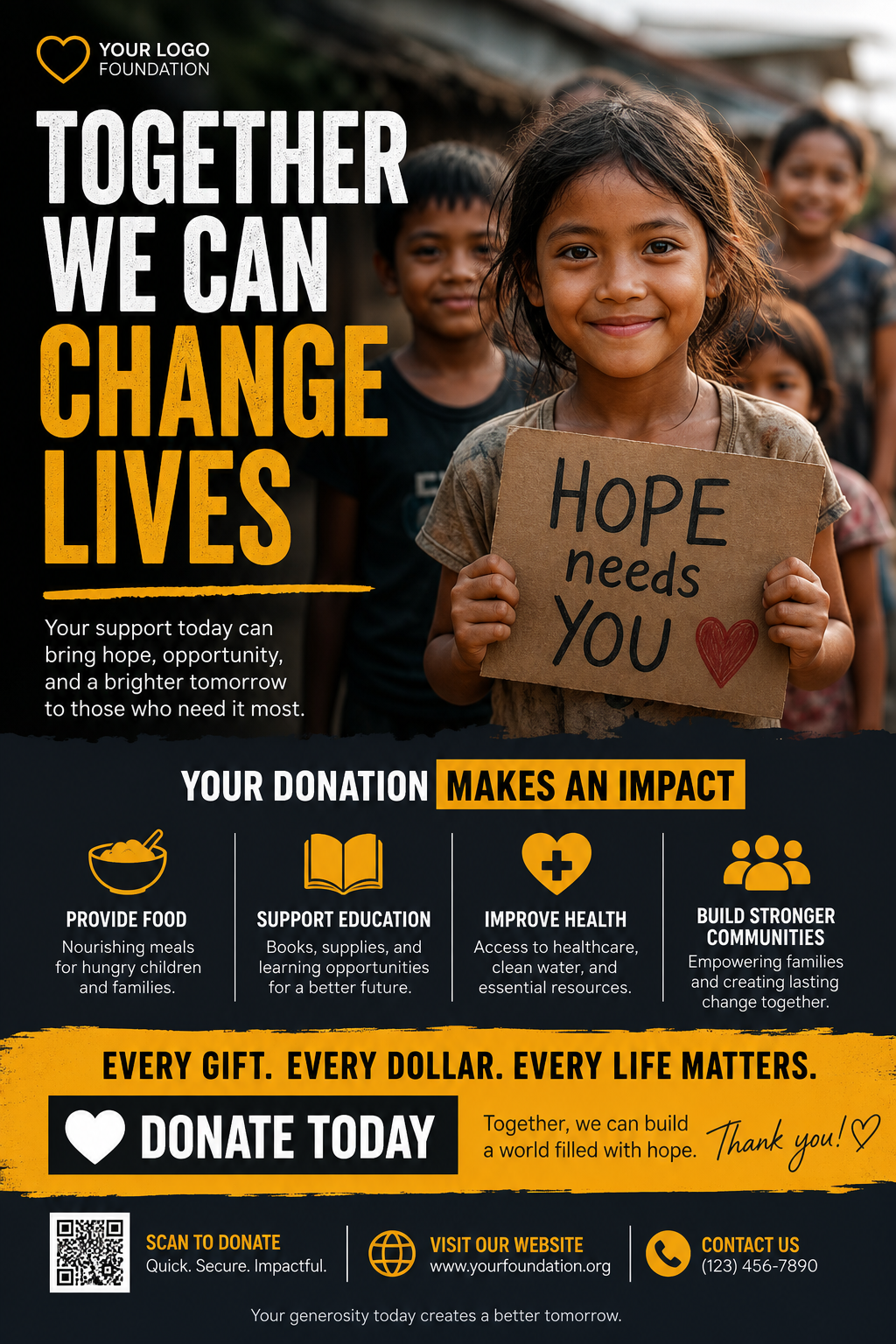 Fundraising Flyer — photo-realistic style flyer