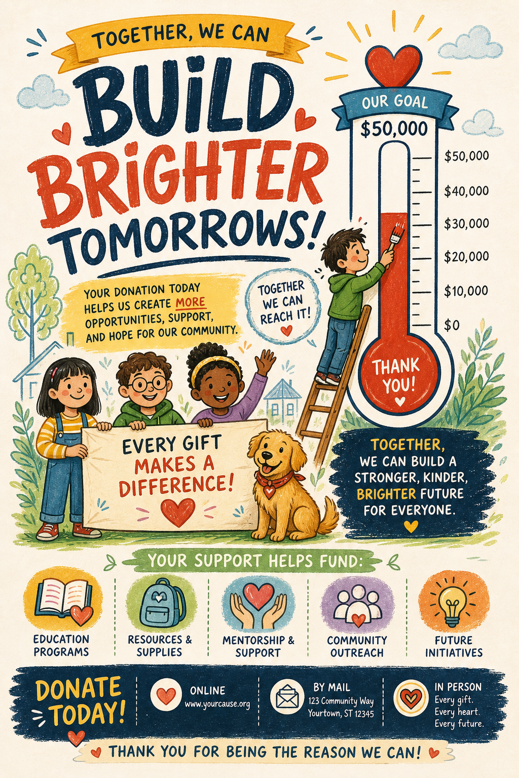 Fundraising Flyer — illustration style flyer
