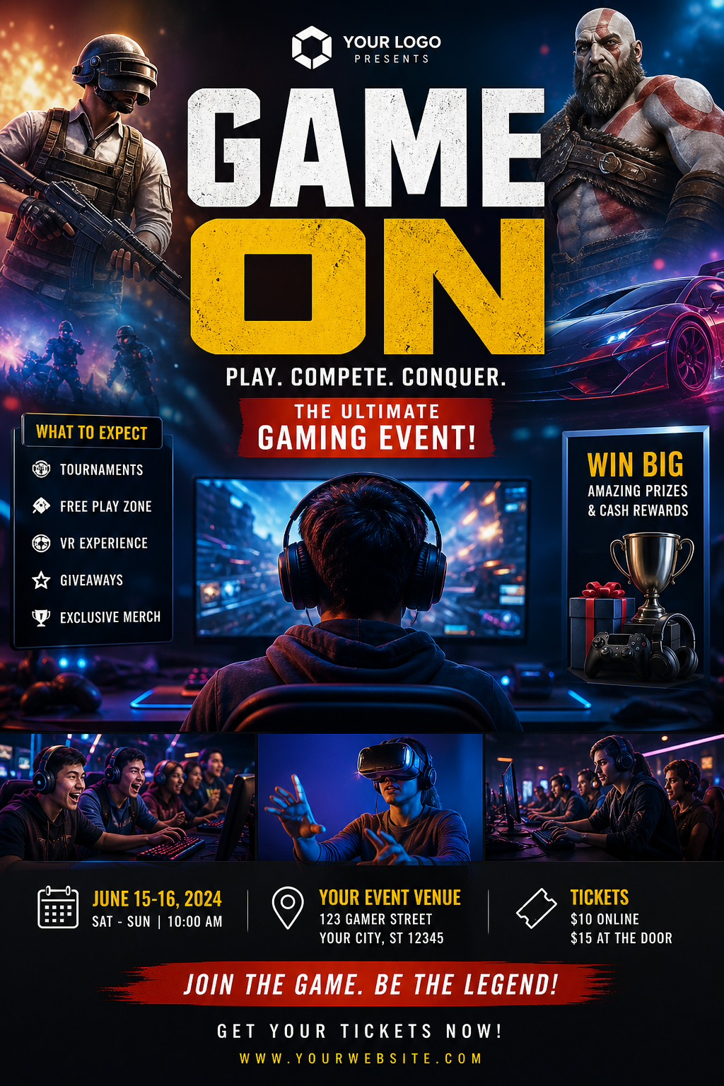 Games Flyer — photo-realistic style flyer