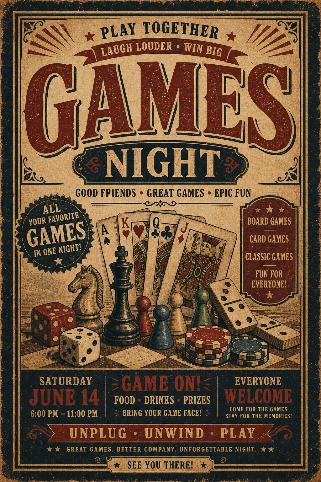 Games Flyer — vintage style flyer
