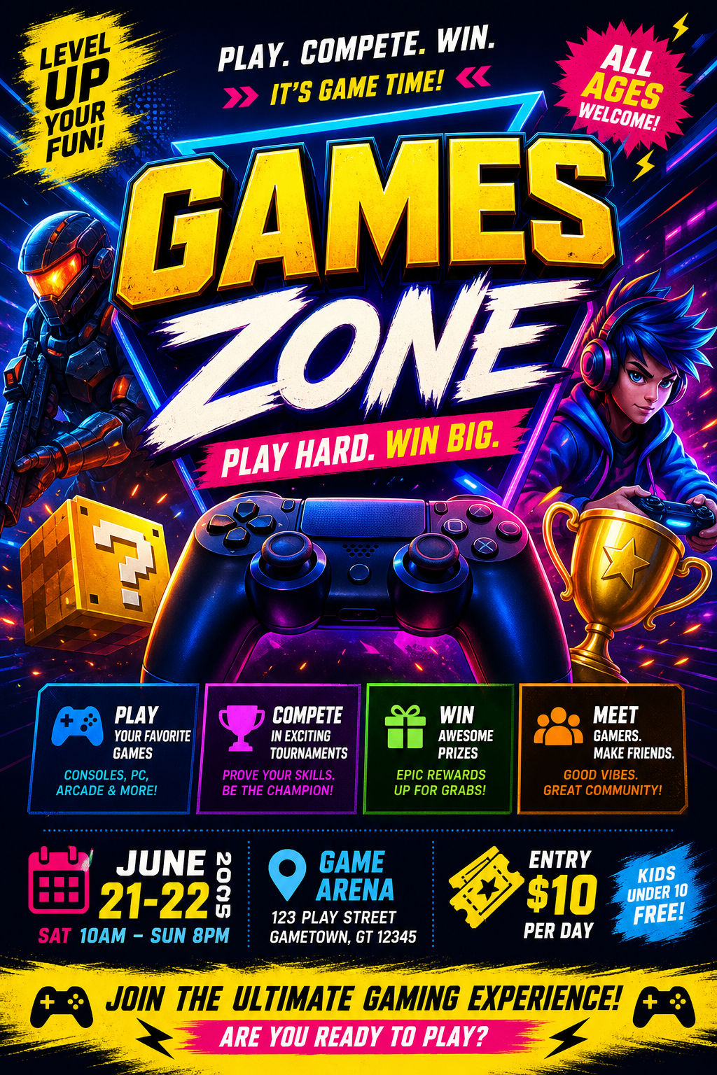 Games Flyer — vibrant style flyer