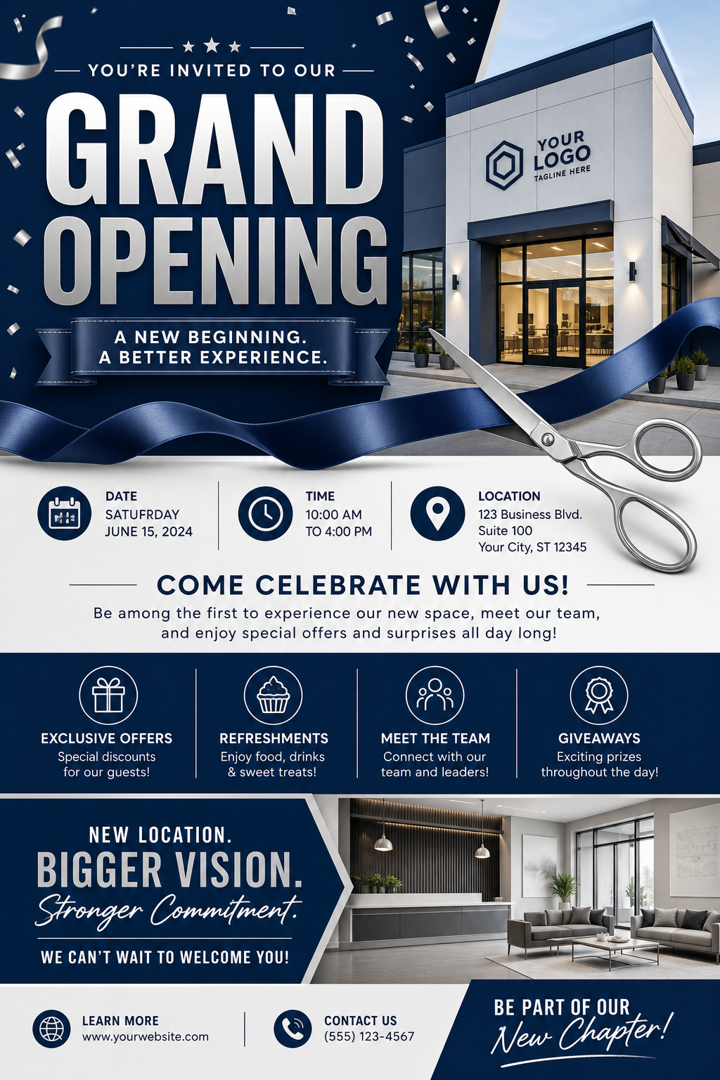 Grand Opening Flyer — corporate style flyer