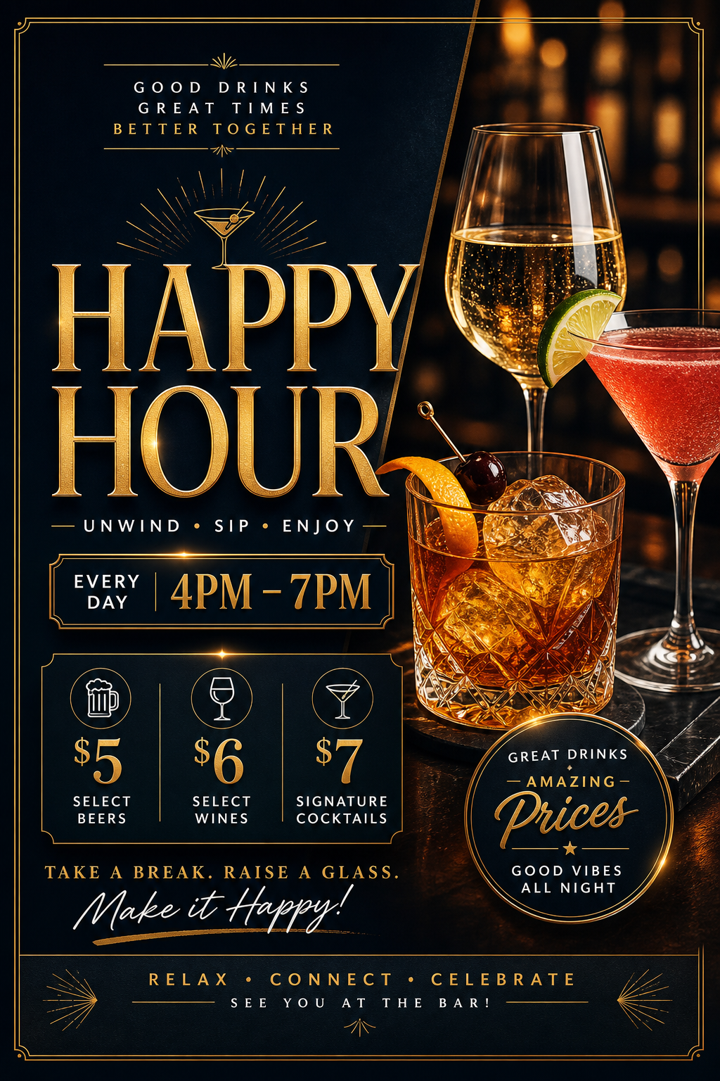Happy Hour Flyer — elegant style flyer