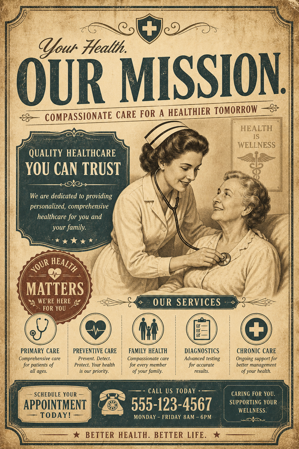 Healthcare Flyer — vintage style flyer