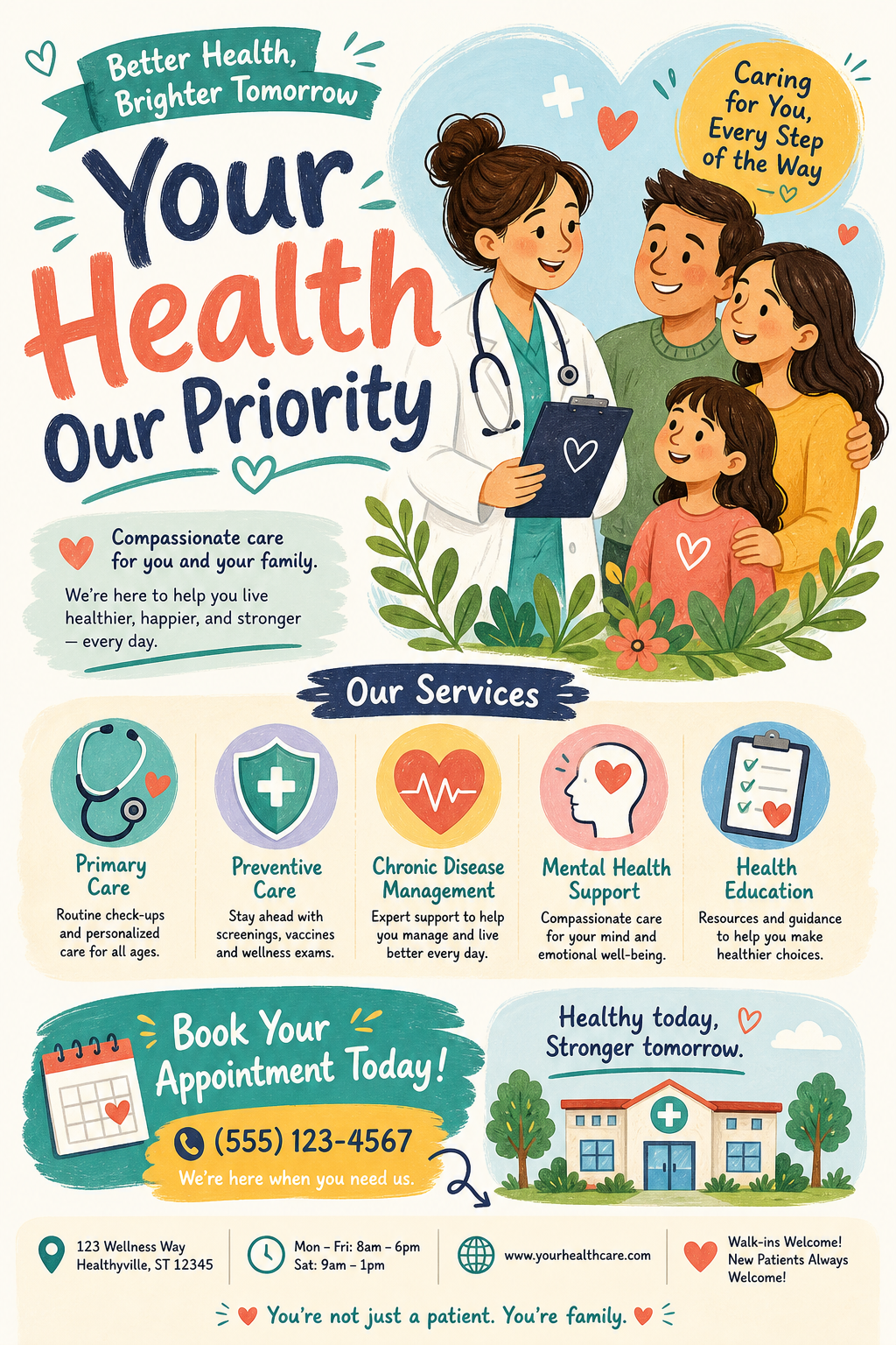 Healthcare Flyer — illustration style flyer