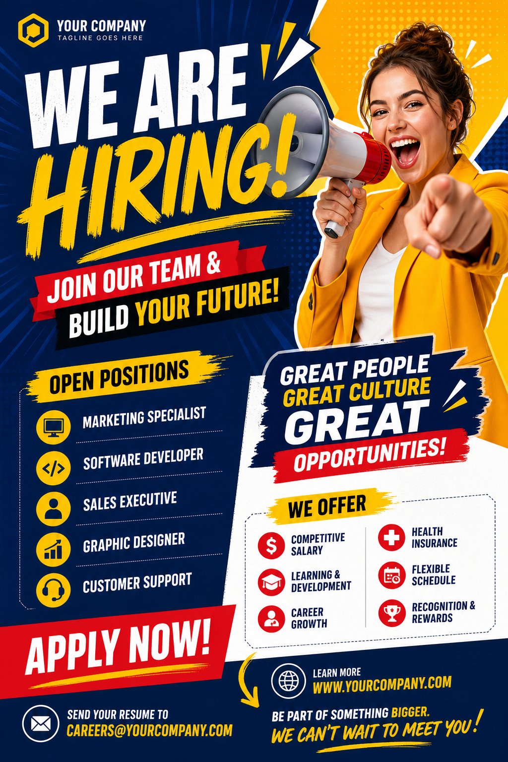 Hiring Flyer — vibrant style flyer