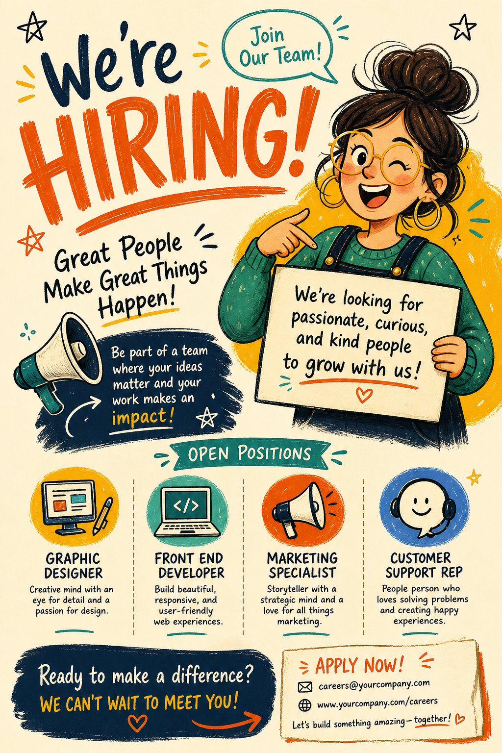 Hiring Flyer — illustration style flyer