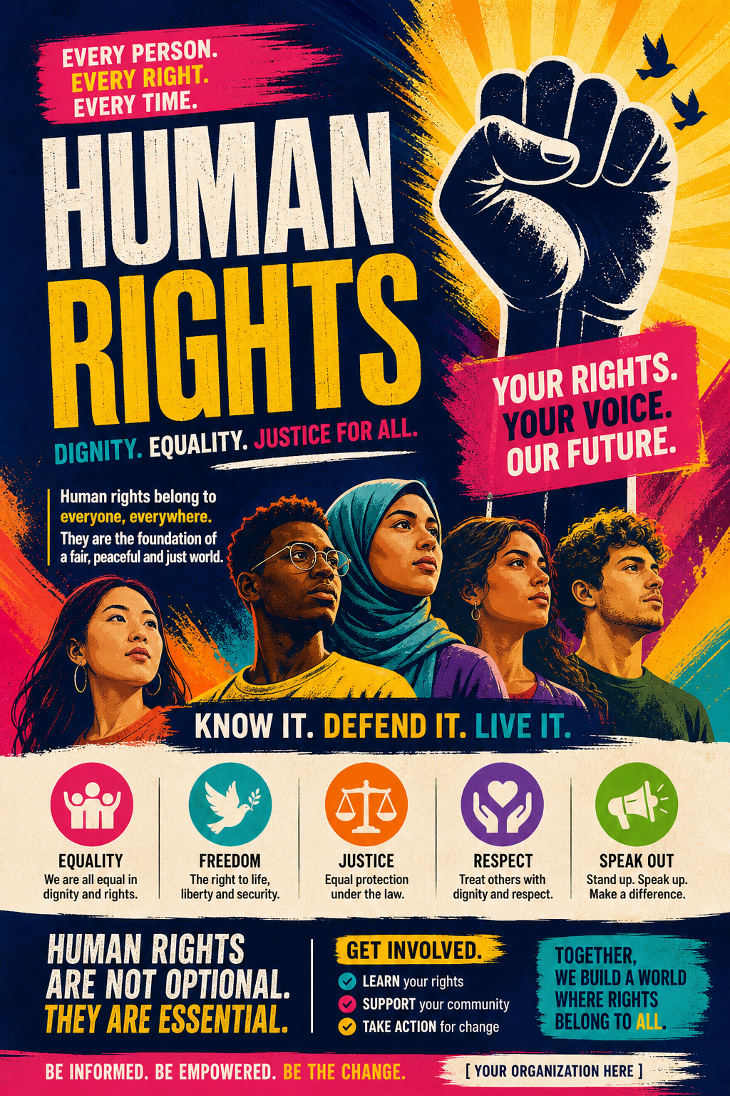 Human Rights Flyer — vibrant style flyer