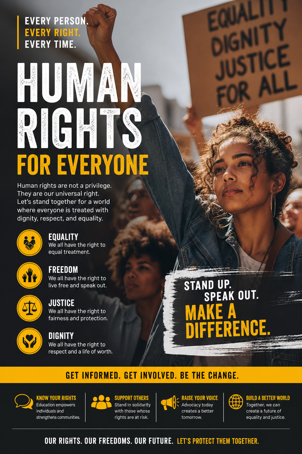 Human Rights Flyer — photo-realistic style flyer