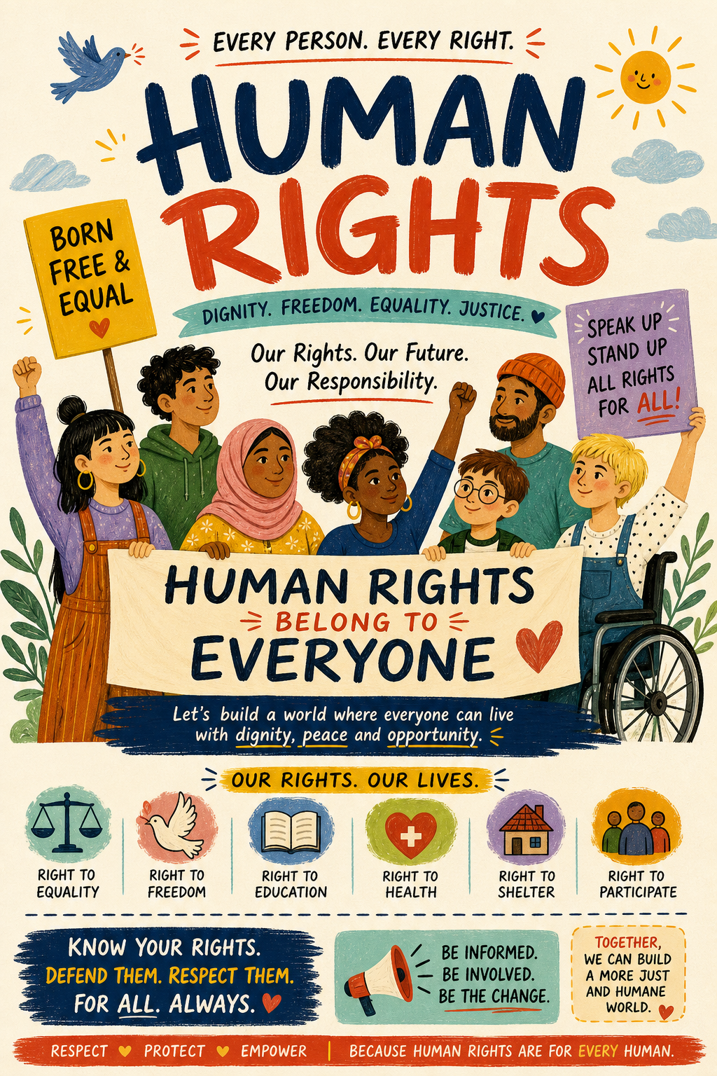 Human Rights Flyer — illustration style flyer