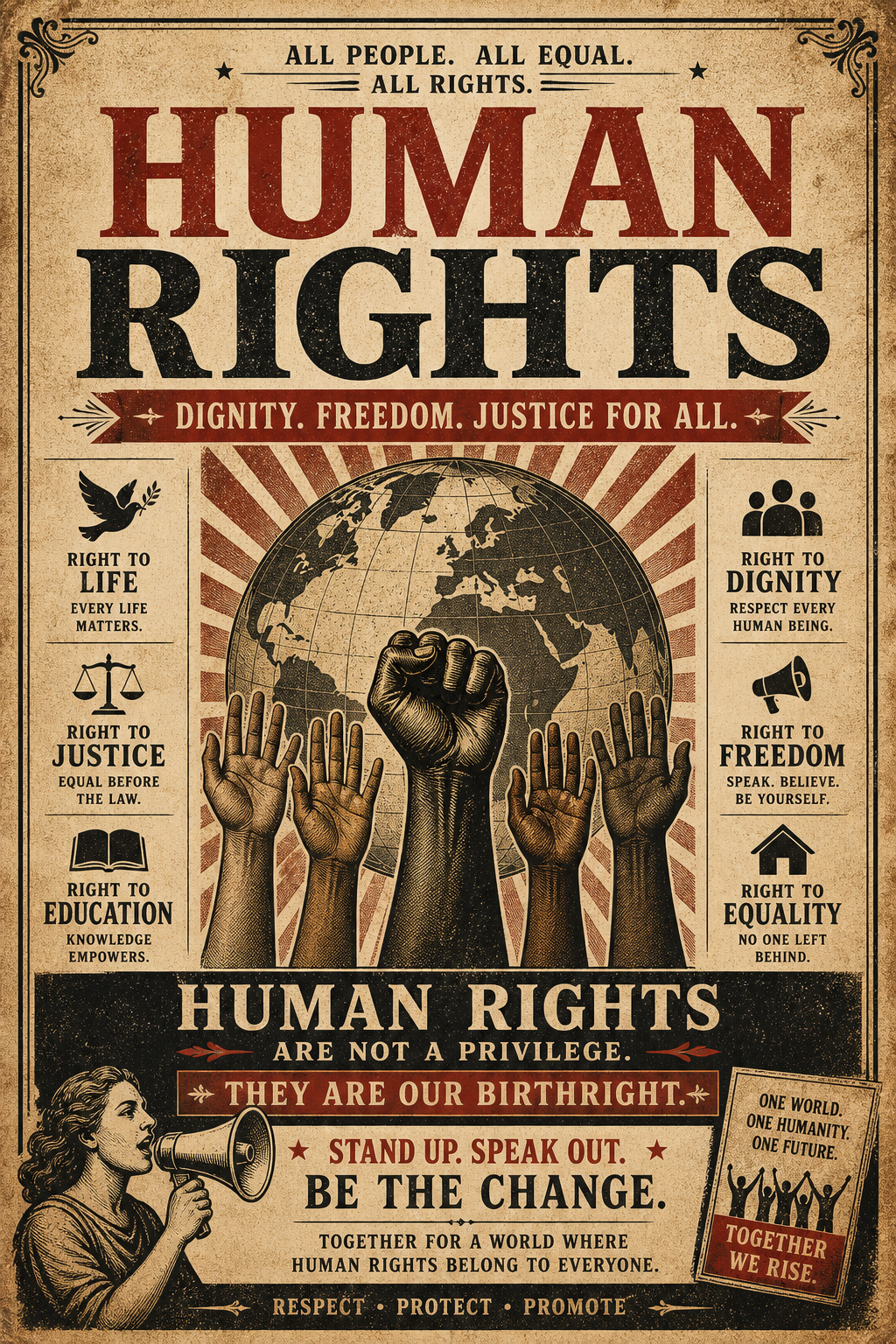 Human Rights Flyer — vintage style flyer