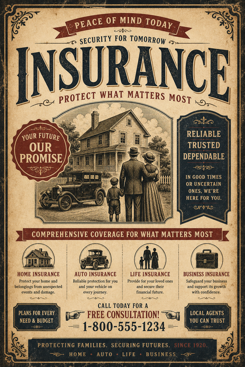 Insurance Flyer — vintage style flyer