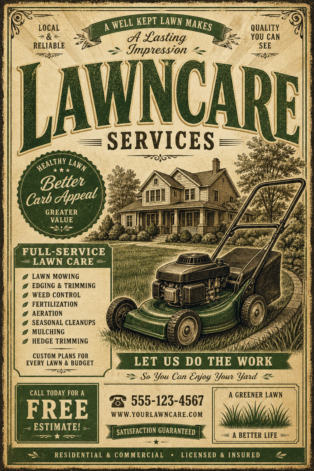 Lawncare Flyer — vintage style flyer