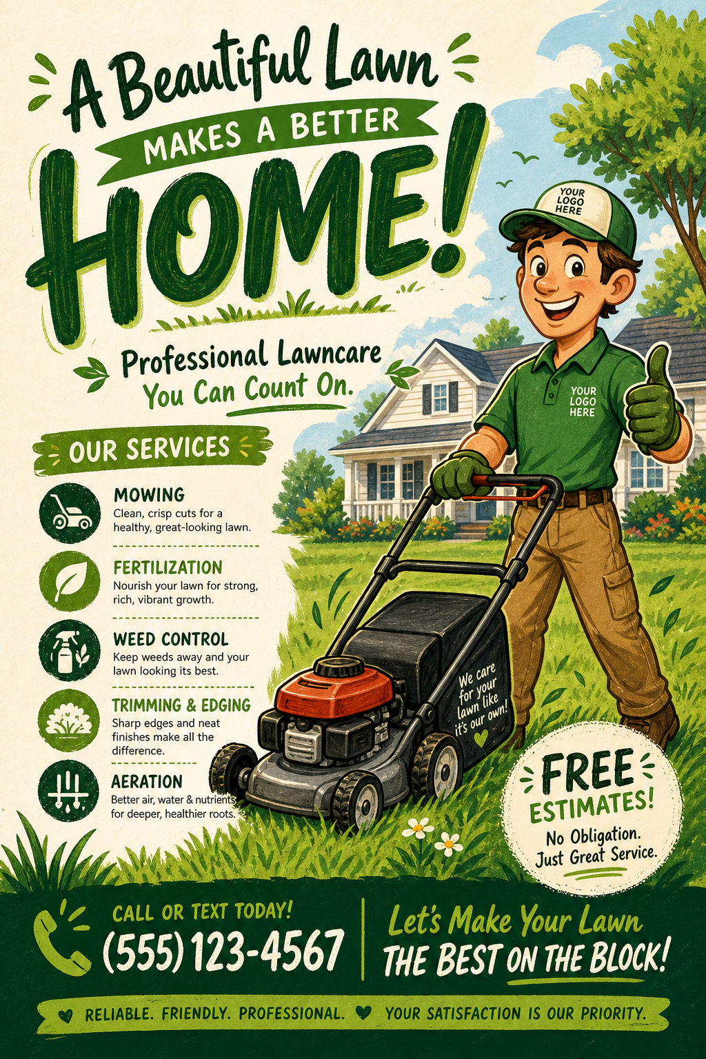 Lawncare Flyer — illustration style flyer