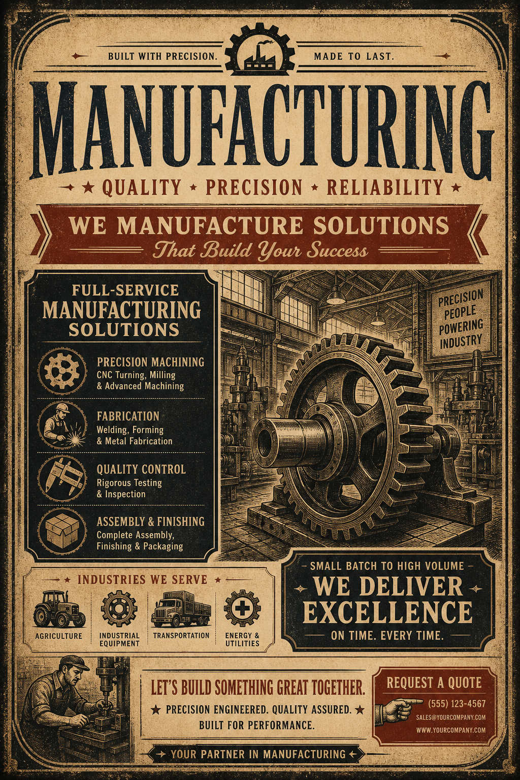 Manufacturing Flyer — vintage style flyer