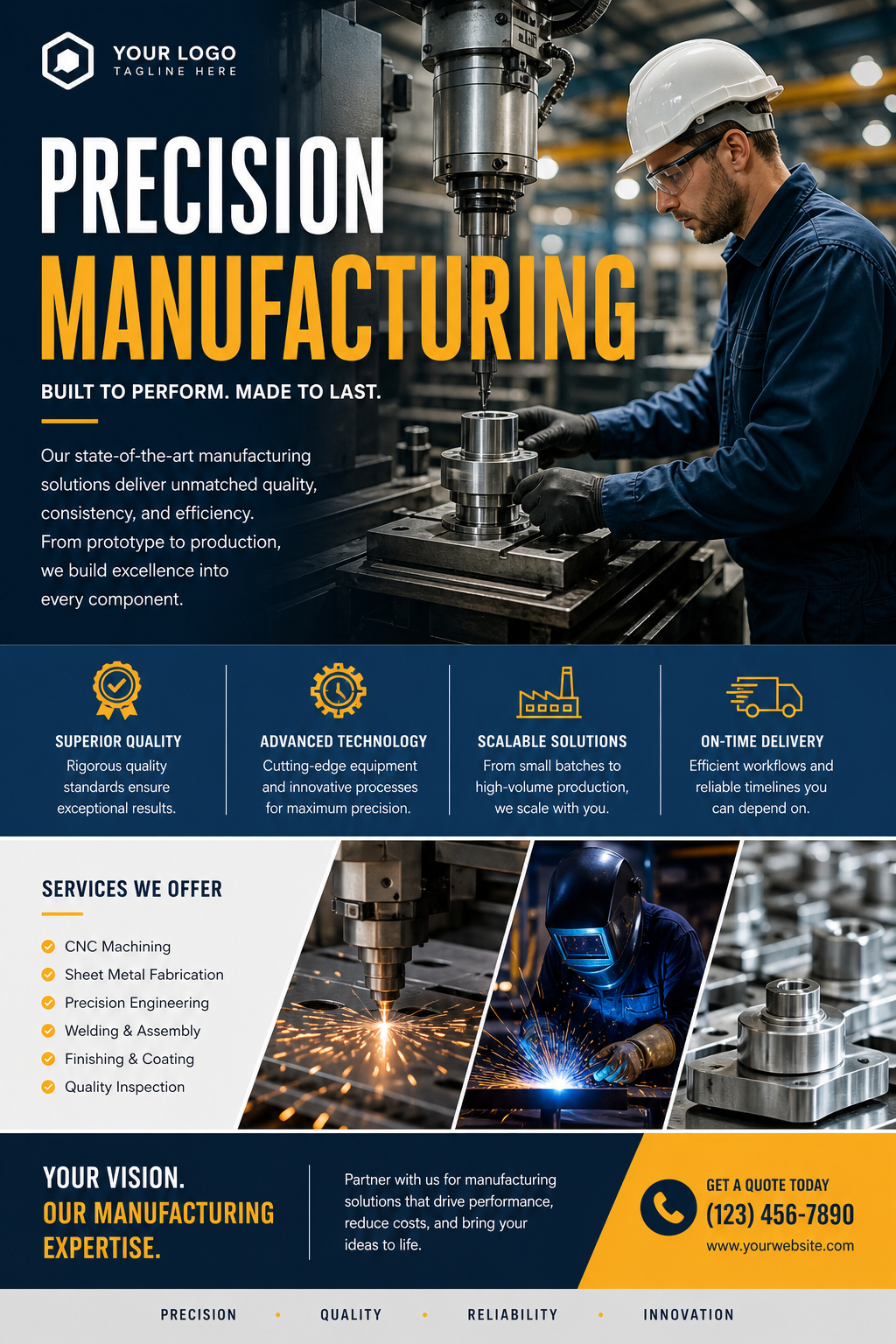 Manufacturing Flyer — photo-realistic style flyer