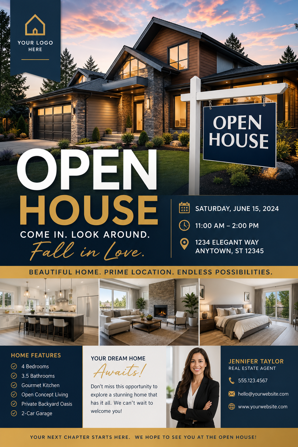Open House Flyer — photo-realistic style flyer