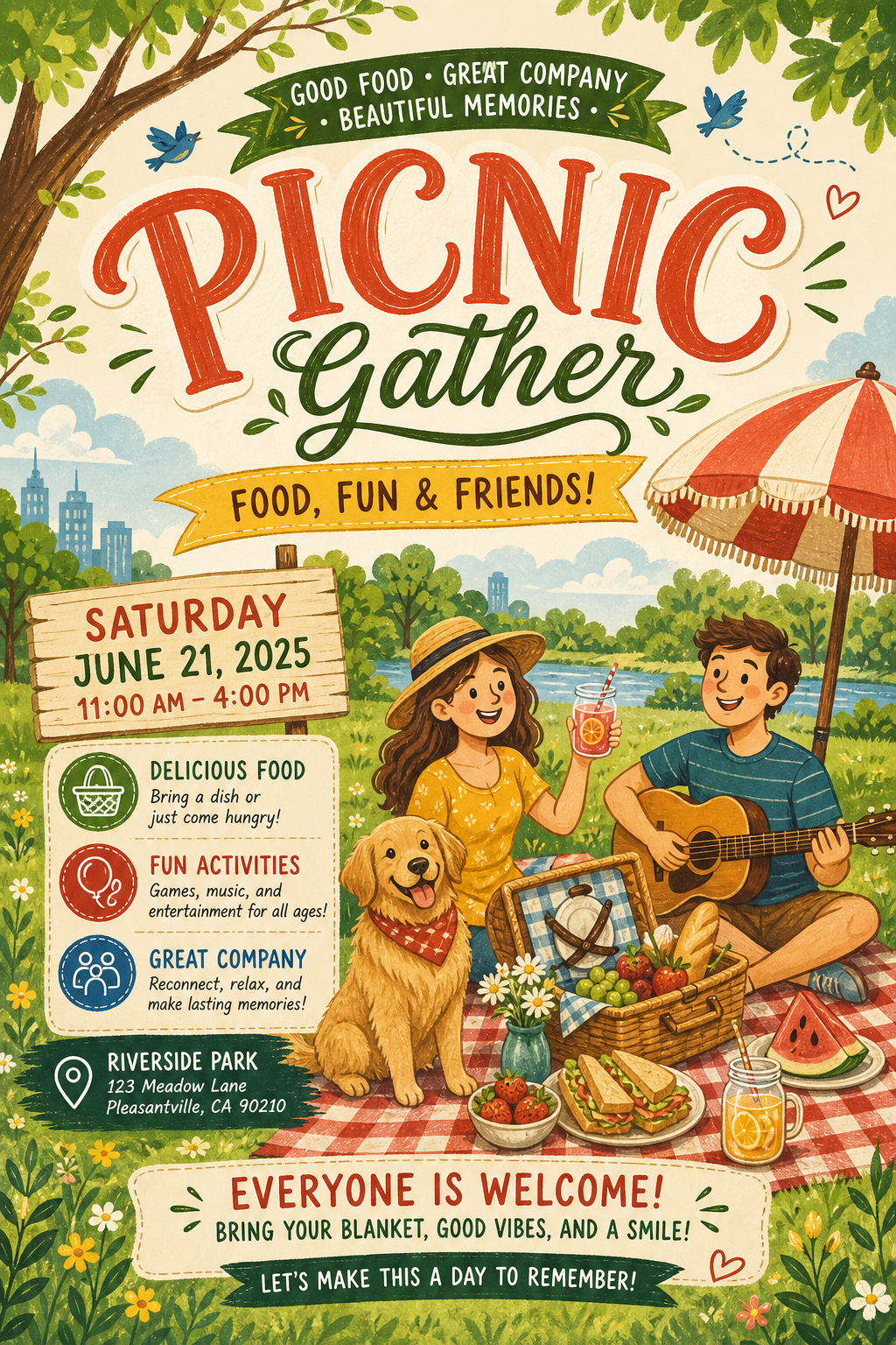 Picnic Flyer — illustration style flyer