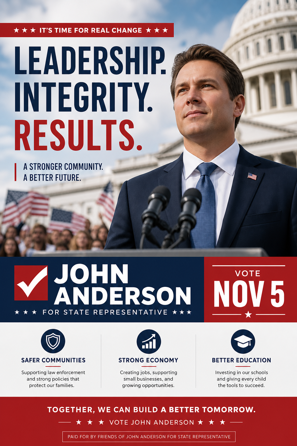 Political Flyer — photo-realistic style flyer