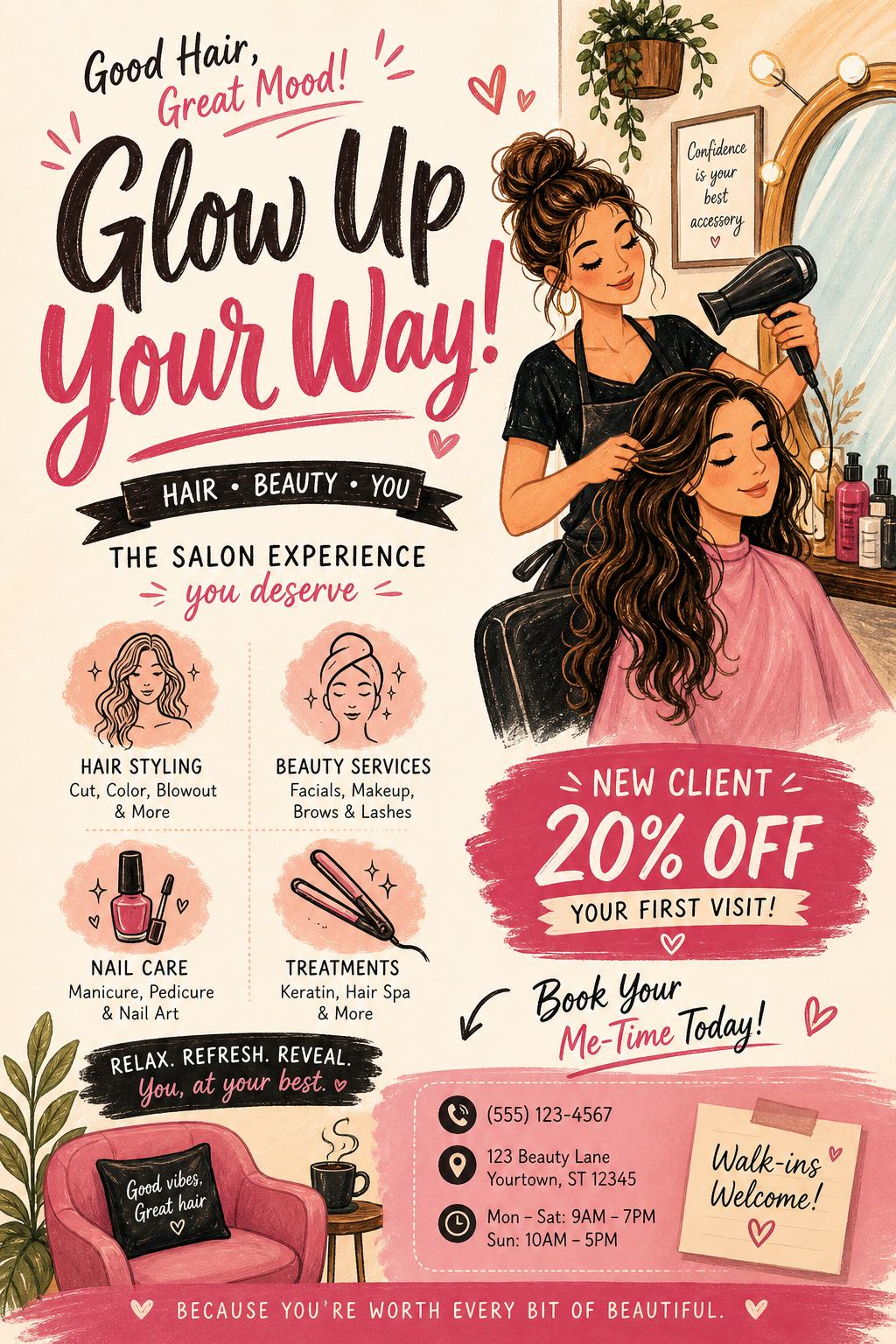 Salon Flyer — illustration style flyer