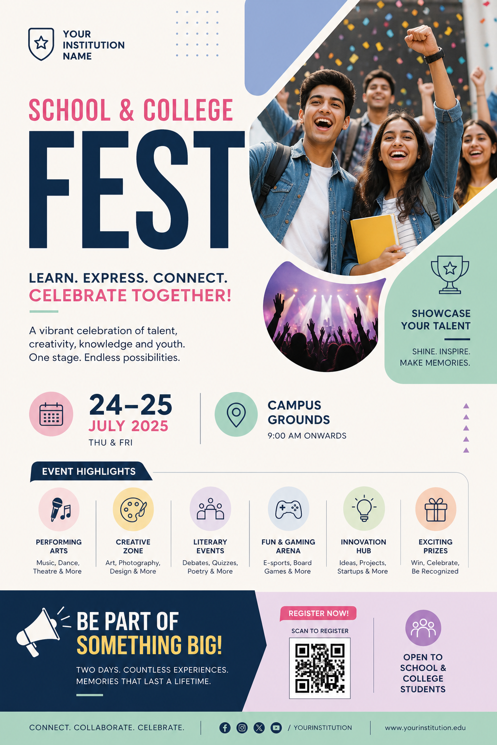 School &amp; College Fest Flyer — modern style flyer