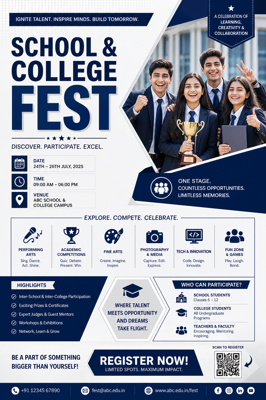 School &amp; College Fest Flyer — corporate style flyer