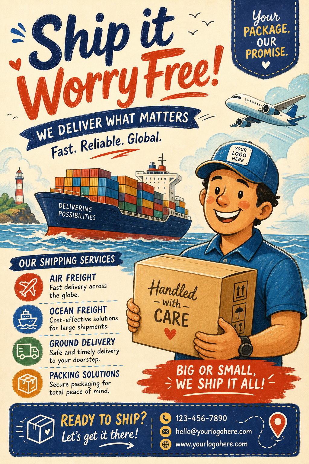 Shipping Flyer — illustration style flyer