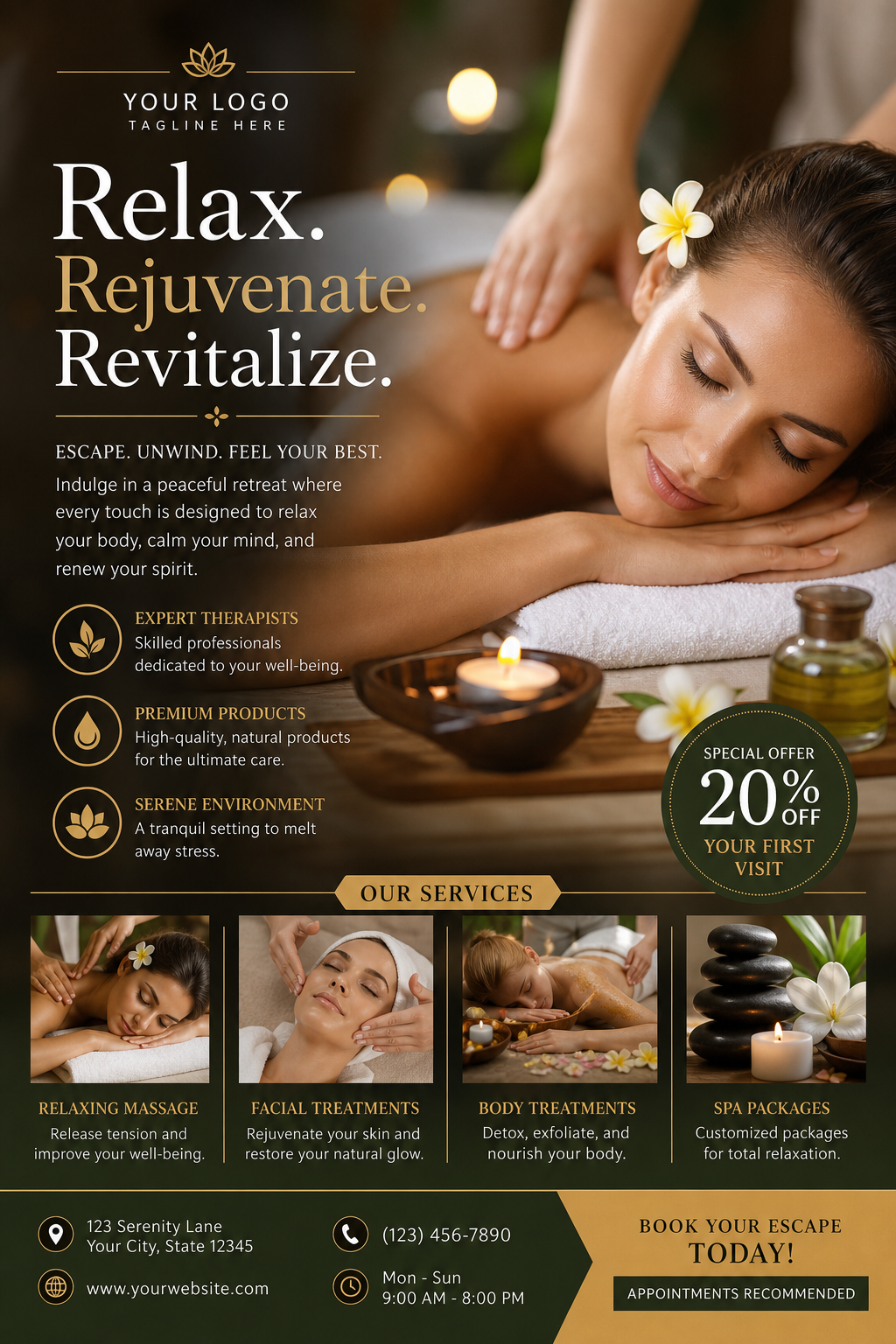 Spa Flyer — photo-realistic style flyer