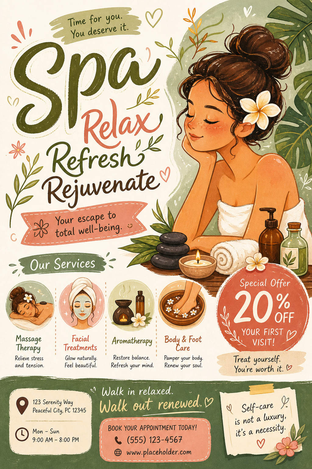 Spa Flyer — illustration style flyer