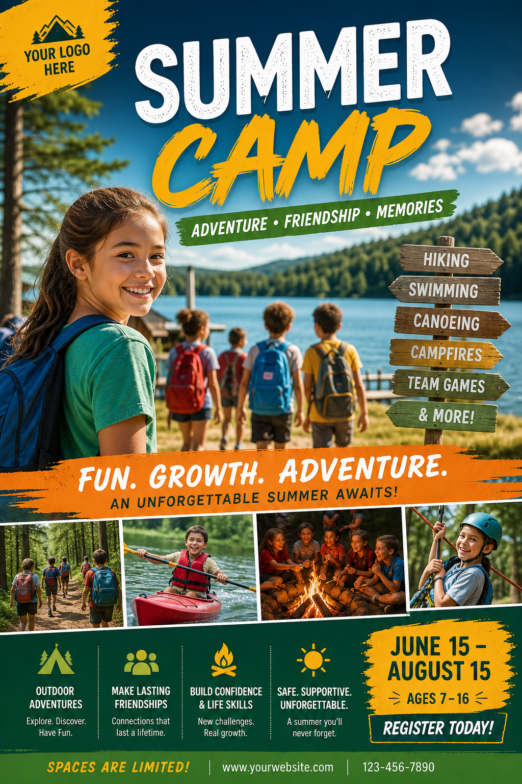 Summer Camp Flyer — photo-realistic style flyer