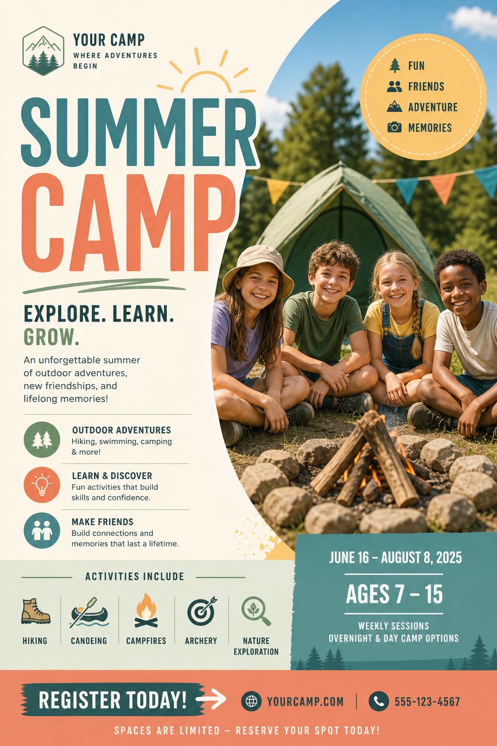 Summer Camp Flyer — modern style flyer