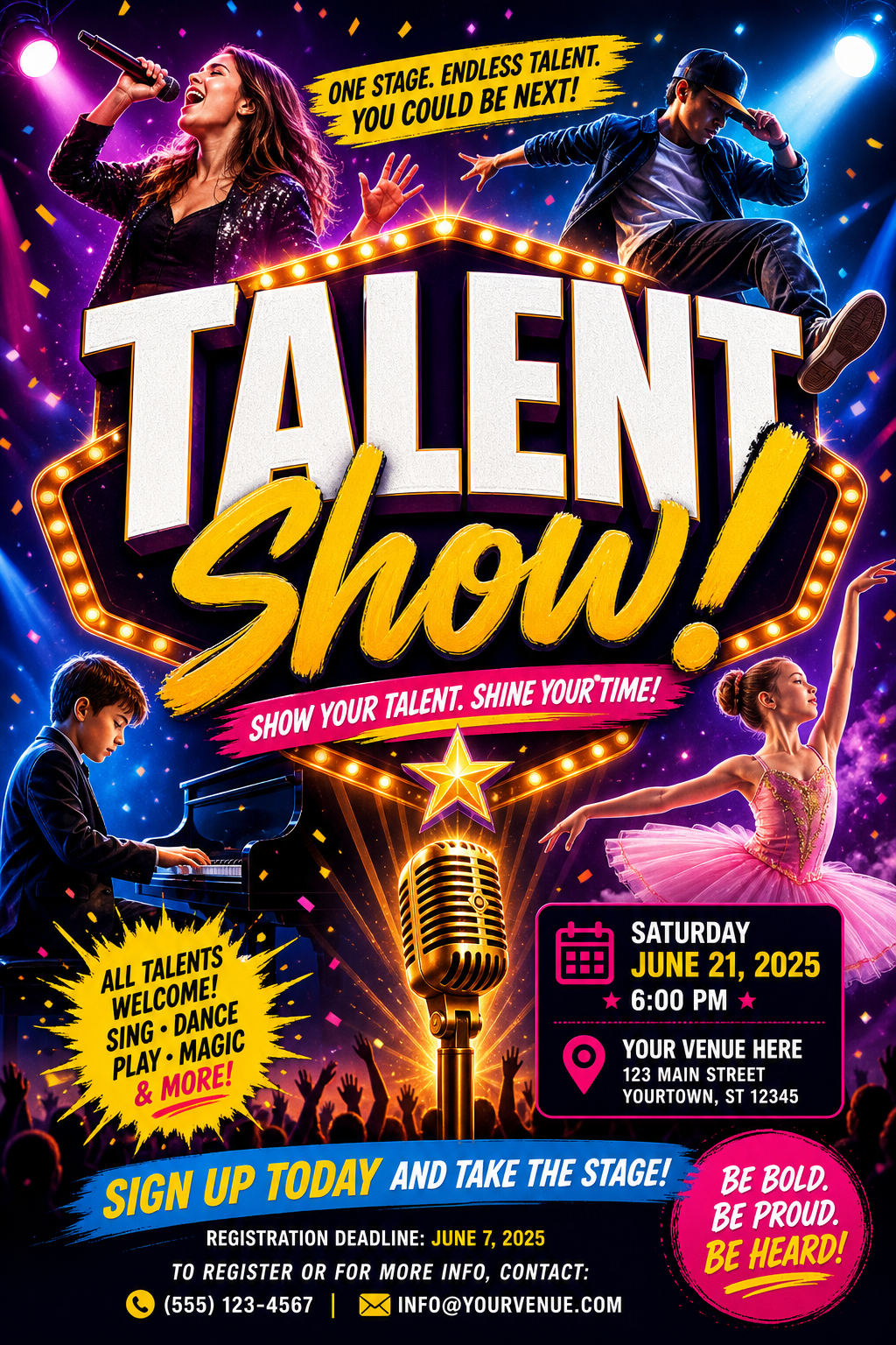 Talent Show Flyer — vibrant style flyer
