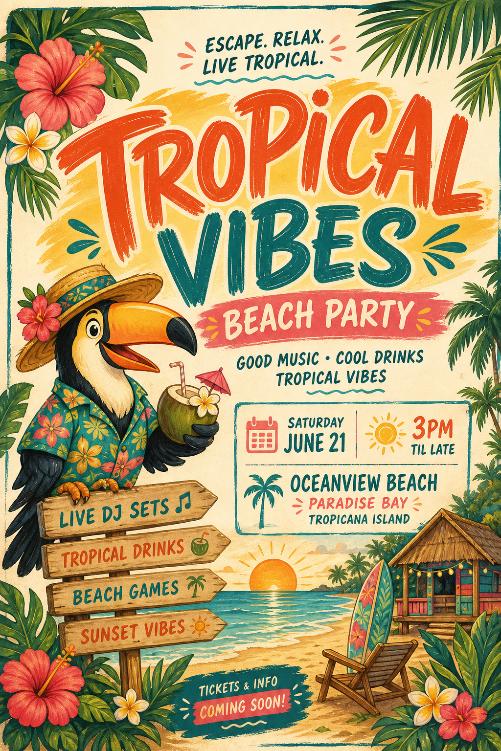 Tropical Flyer — illustration style flyer