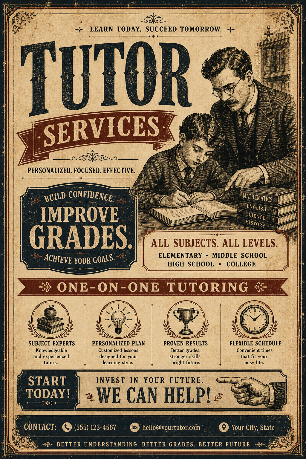 Tutor Flyer — vintage style flyer