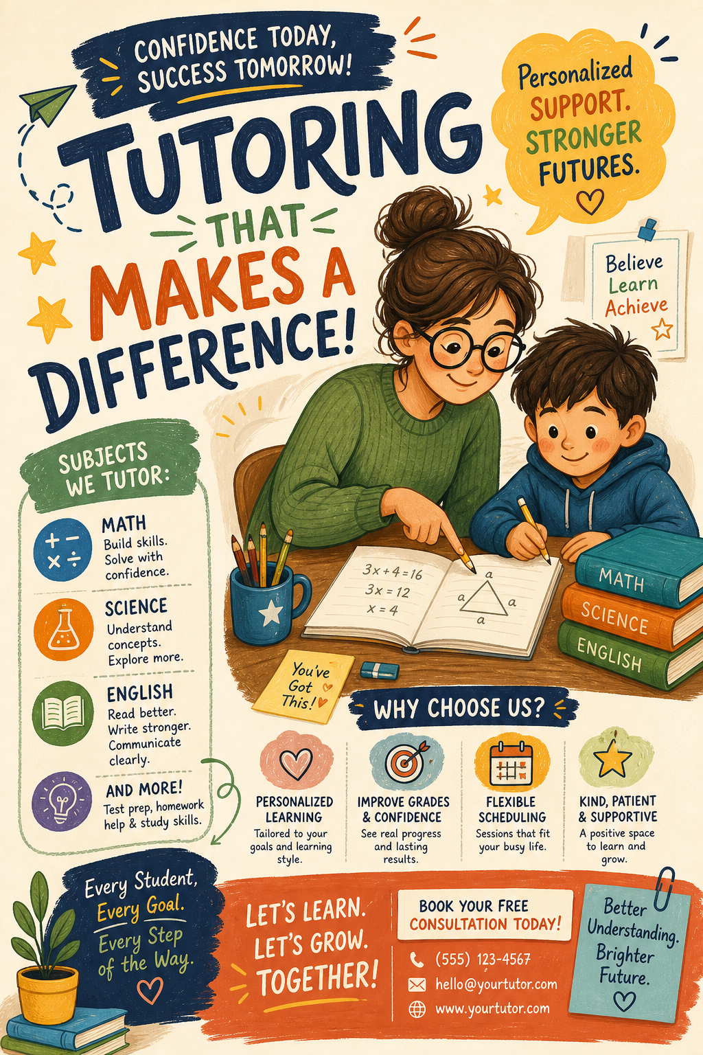 Tutor Flyer — illustration style flyer