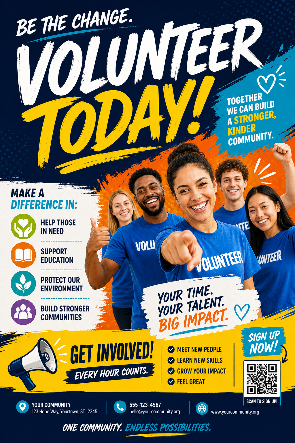 Volunteer Flyer — vibrant style flyer