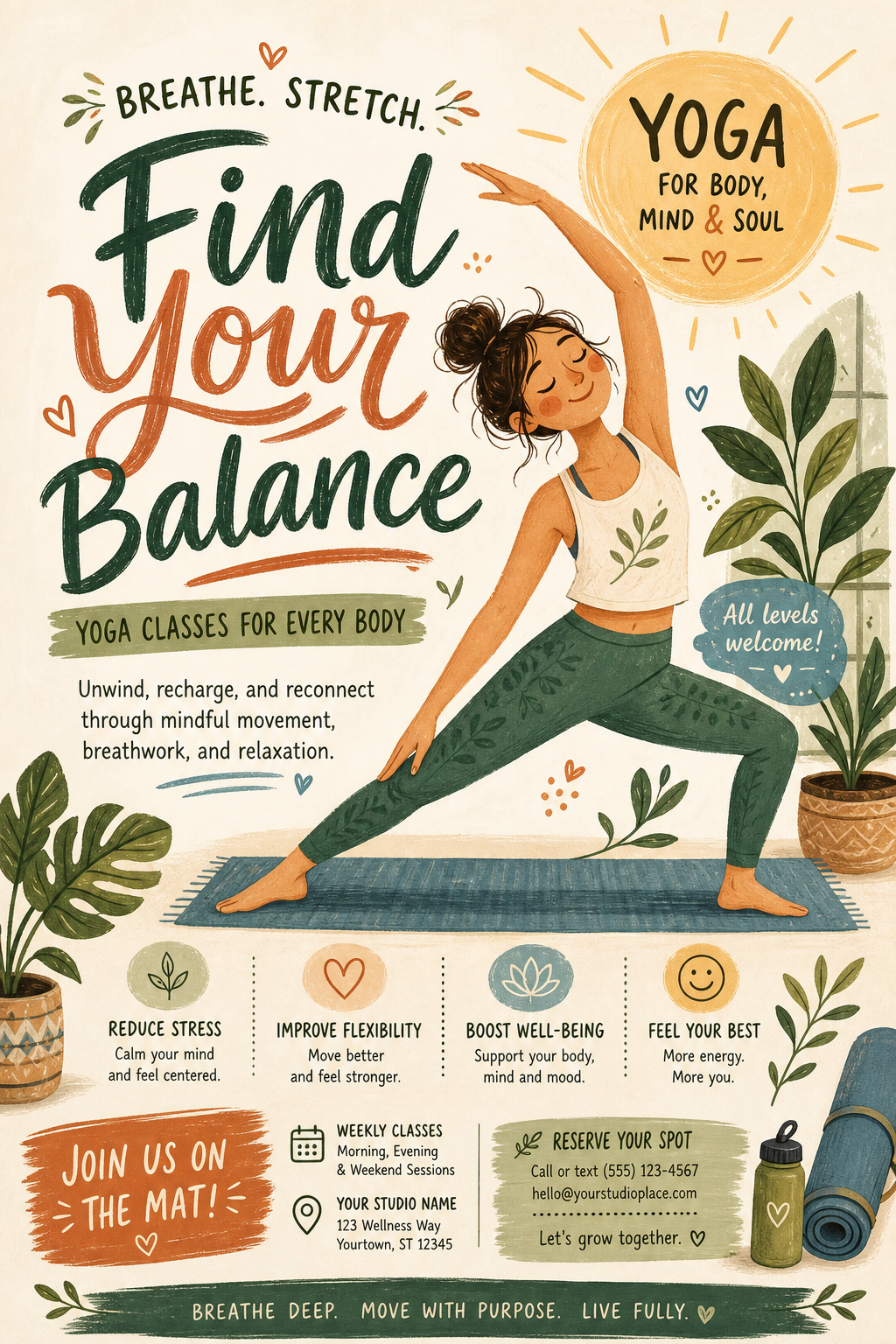 Yoga Flyer — illustration style flyer