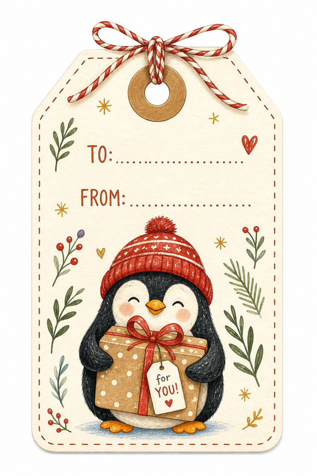 Gift Tag — illustration style gift tag