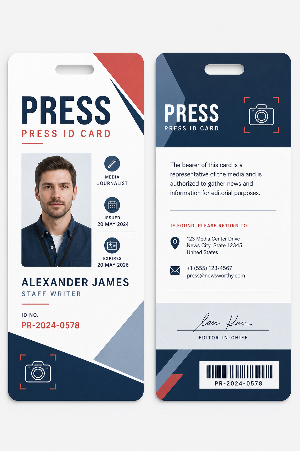 Press ID Card — modern style id card