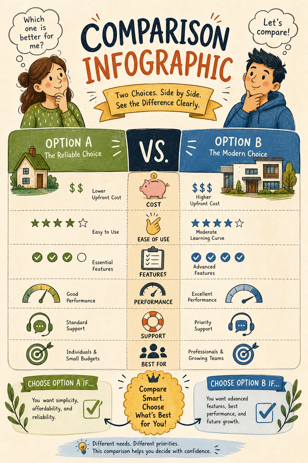 Comparison Infographic — illustration style infographic