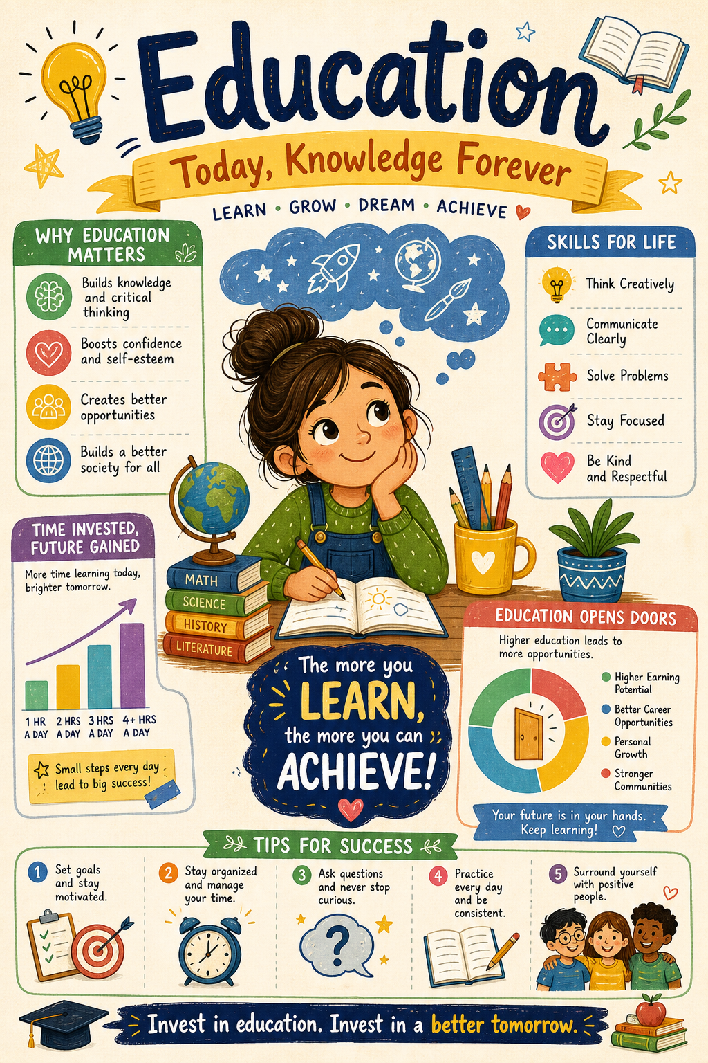 Education Poster — illustration style infographic