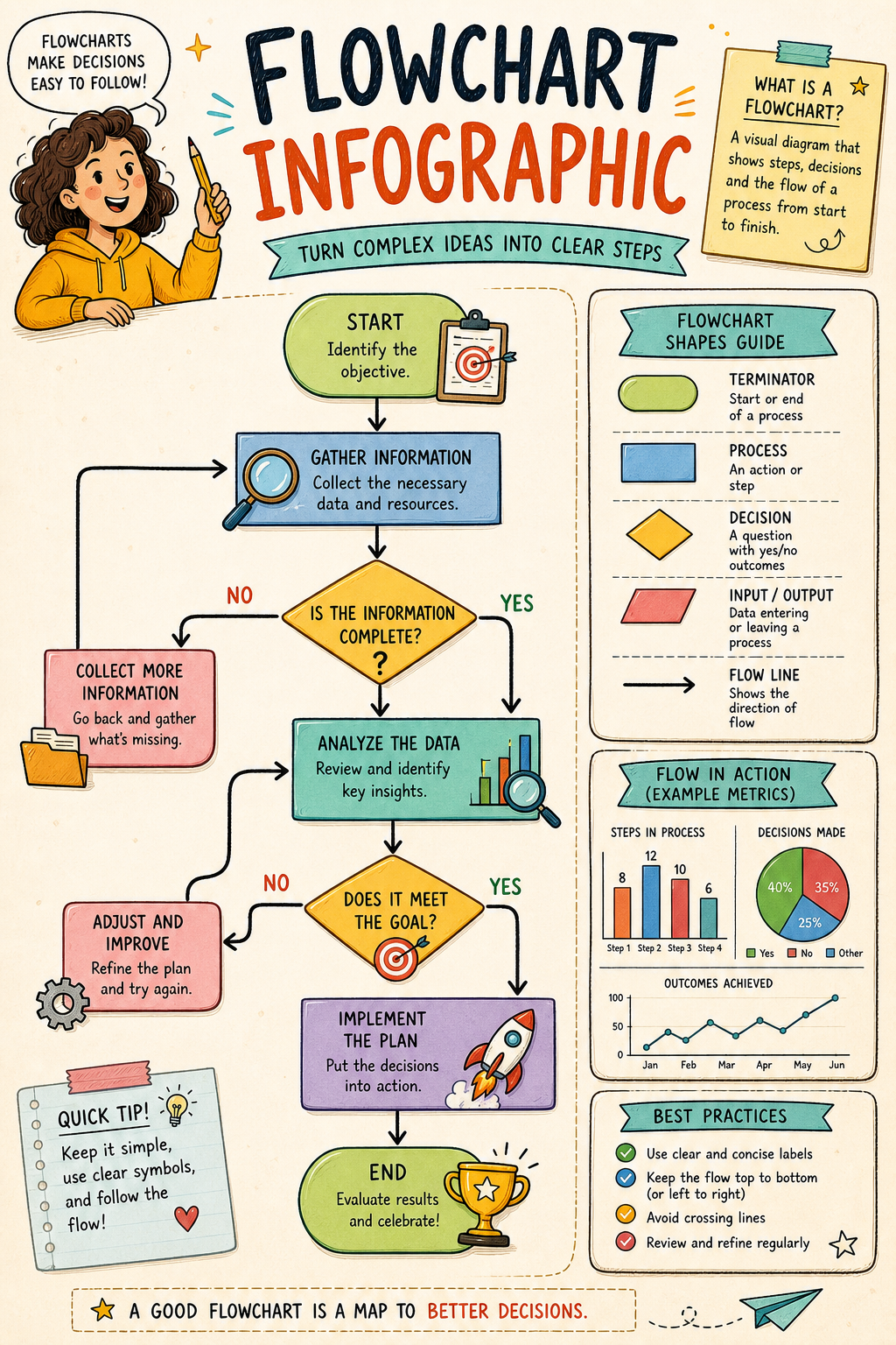 Flowchart Infographic — illustration style infographic