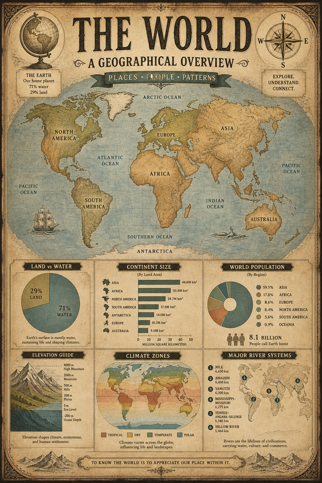 Geographical Infographic — vintage style infographic