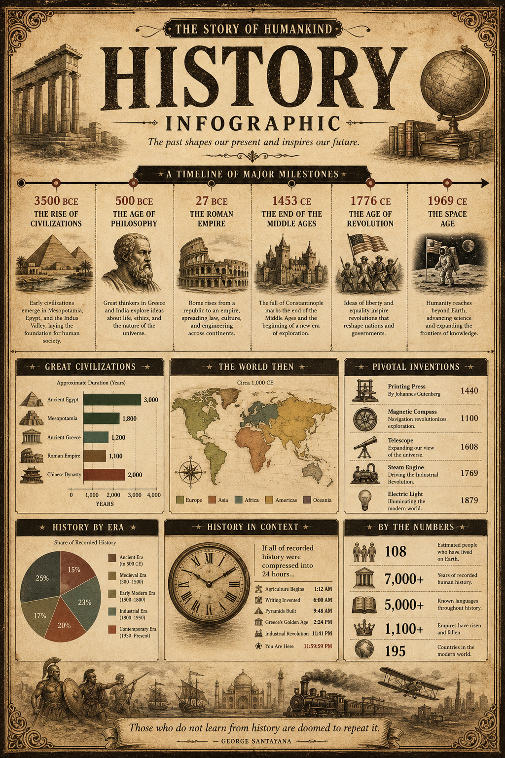 History Infographic — vintage style infographic