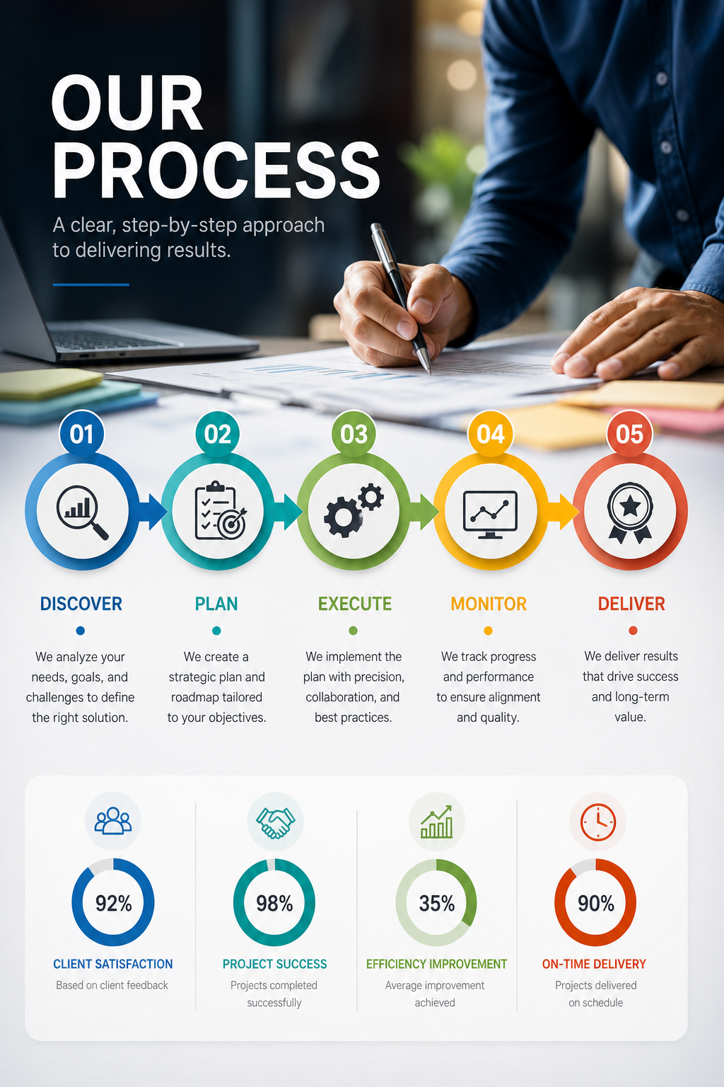 Process Infographic — photo-realistic style infographic