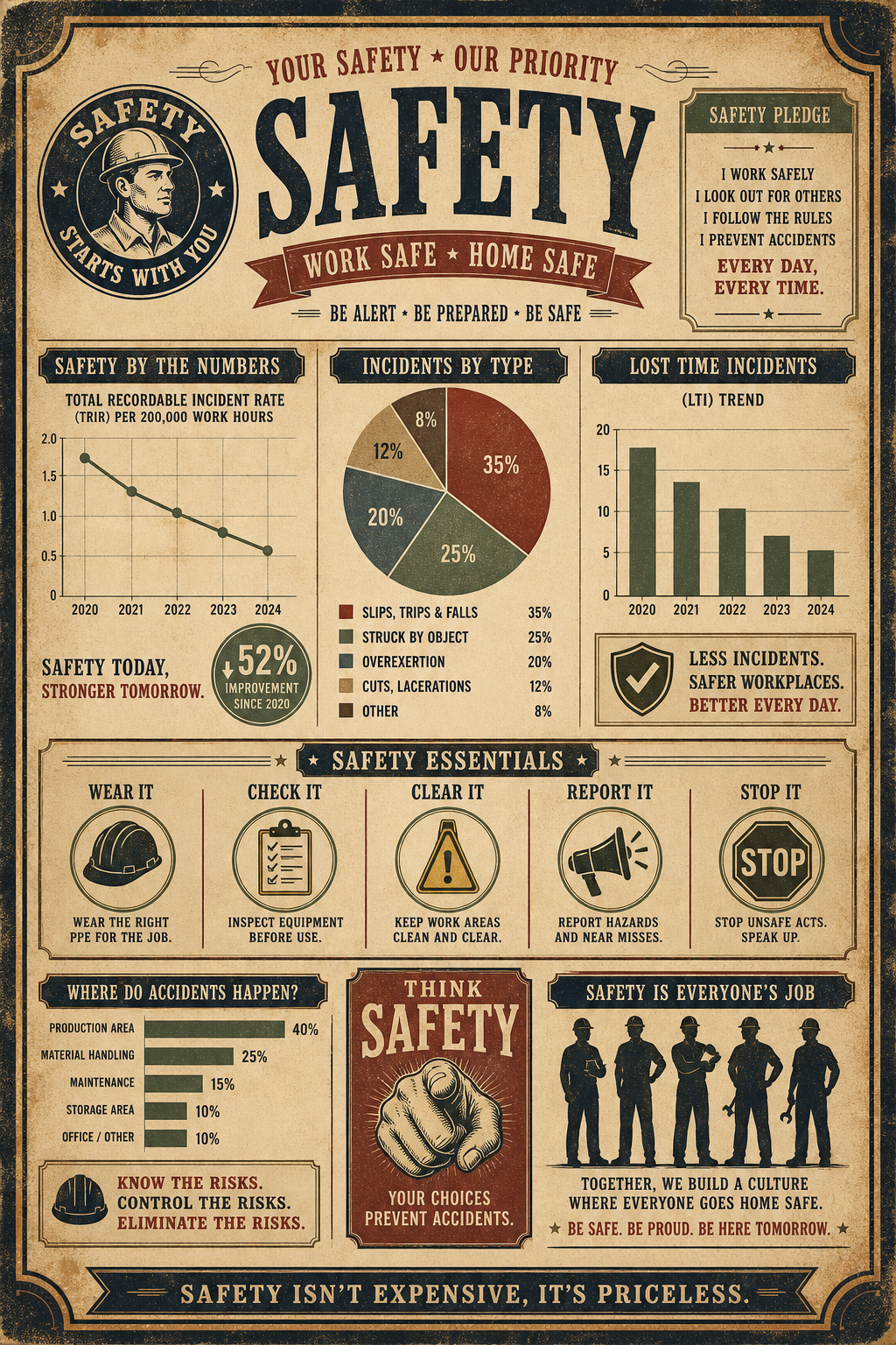 Safety Infographic — vintage style infographic